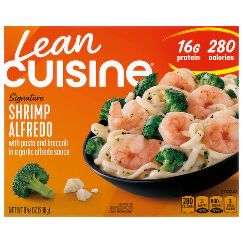 Lean Cuisine Signature Shrimp Alfredo with Pasta and Broccoli in a Garlic Alfredo Sauce