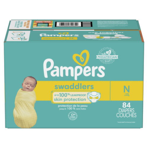 Pampers Swaddlers Swaddlers Newborn Diapers, Size N