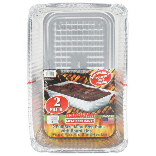 Handi-Foil Full Size Meal Prep Pans with Board Lids