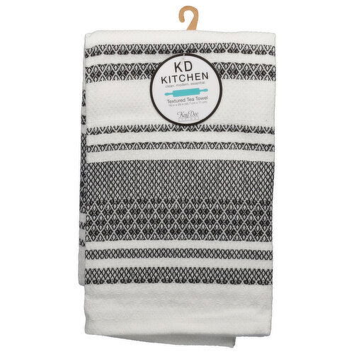 KD Kitchen Tea Towel, Textured, Onyx