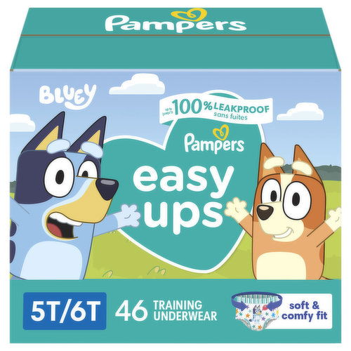 Pampers Easy Ups Training Underwear, Bluey, 5T-6T (41+ lb), Super Pack