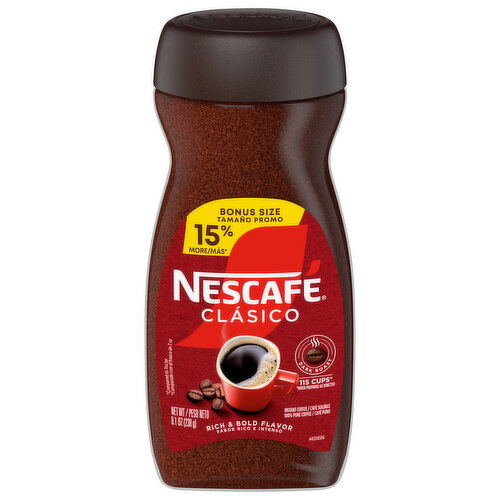 Nescafe Coffee, Instant, Dark Roast, Clasico, Bonus Size