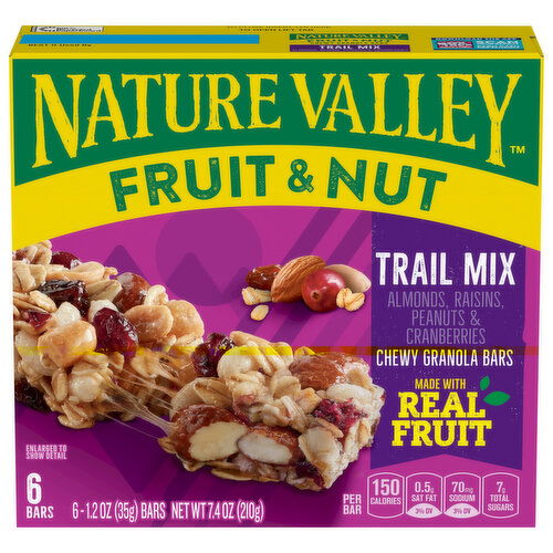 Nature Valley Granola Bars, Chewy, Trail Mix, Fruit & Nut