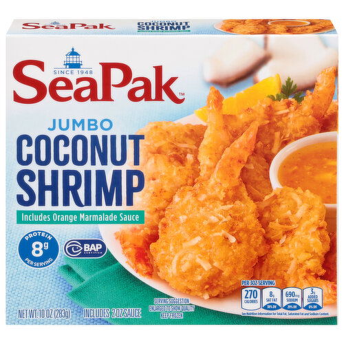 SeaPak Shrimp, Includes Orange Marmalade Sauce, Coconut, Jumbo