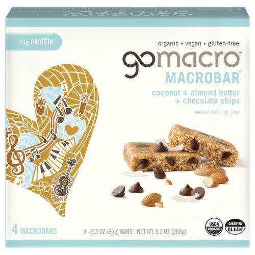 GoMacro Coconut + Almond Butter + Chocolate Chips MacroBars