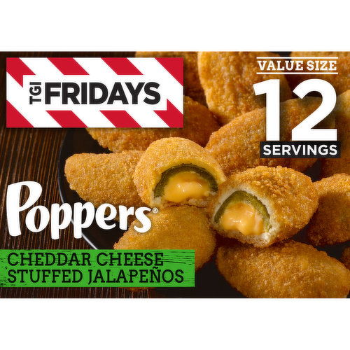 TGI Fridays Cheddar Cheese Stuffed Jalapeno Poppers Value Size Frozen Snacks
