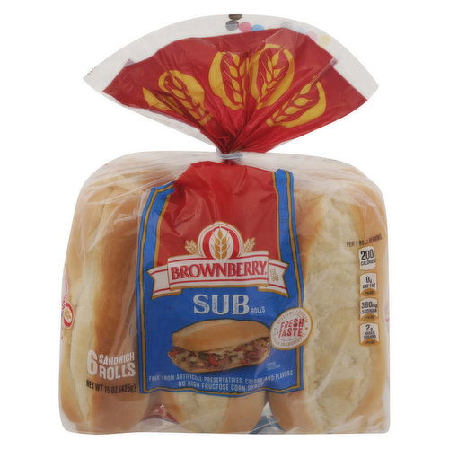 Brownberry Sandwich Rolls, Sub