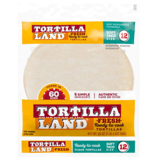 Tortilla Land Flour Tortillas, Fresh, Soft Taco Size