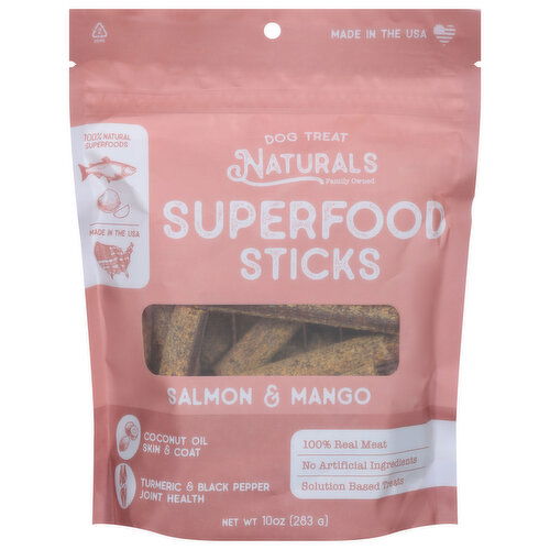 Dog Treat Naturals Superfood Sticks, Salmon & Mango