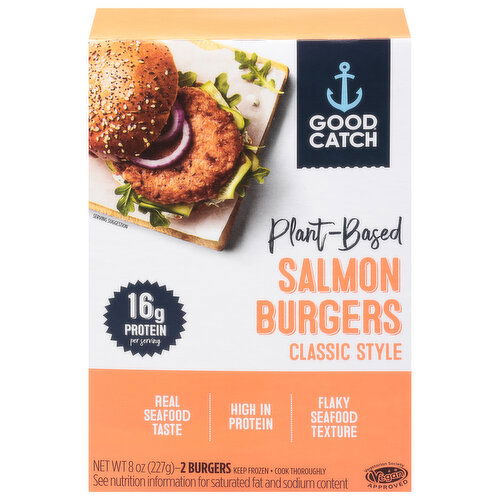Good Catch Salmon Burgers, Plant-Based, Classic Style
