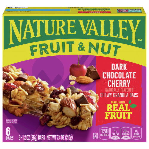 Nature Valley Granola Bars, Chewy, Dark Chocolate Cherry, Fruit & Nut