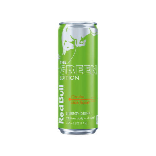 Red Bull Green Edition Energy Drink Green Edition Energy Drink, Curuba Elderflower, with 114mg Caffeine, Taurine & B Vitamins