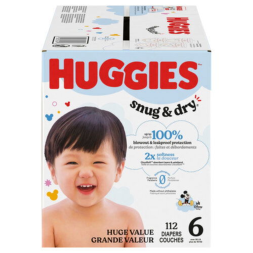 Huggies Snug & Dry Diapers, Disney Baby, 6 (over 36 lb)