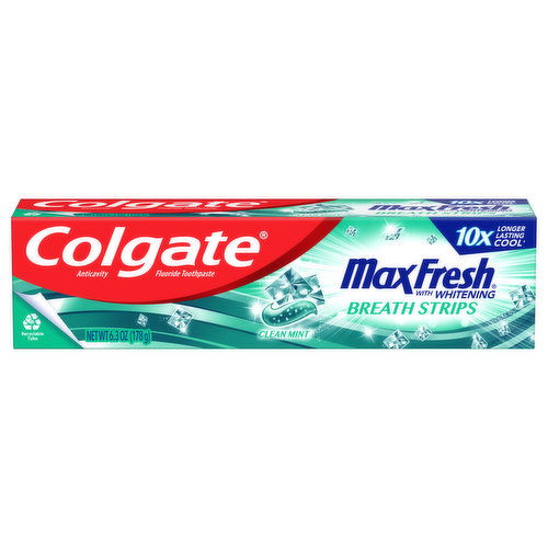 Colgate Max Fresh Whitening Toothpaste With Mini Breath Strips