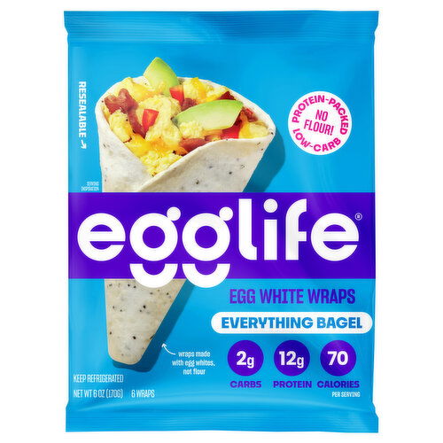 Egglife Everything Bagel Egg White Wraps