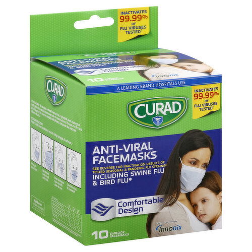 CURAD Facemasks, Anti-Viral, Ear Loop
