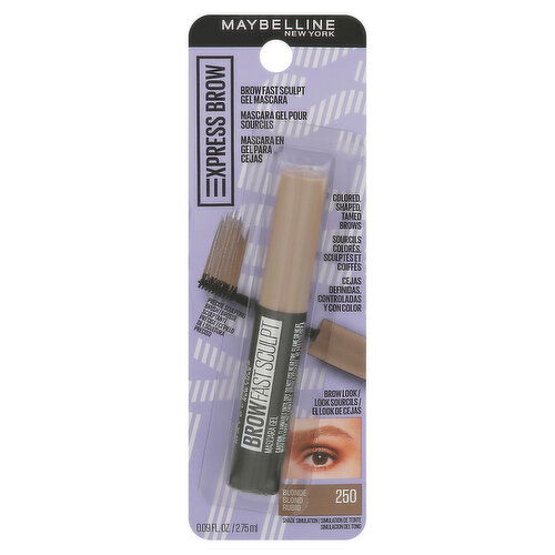 Maybelline Xpress Brow Mascara, Brow Fast Sculpt Gel, Blonde 250