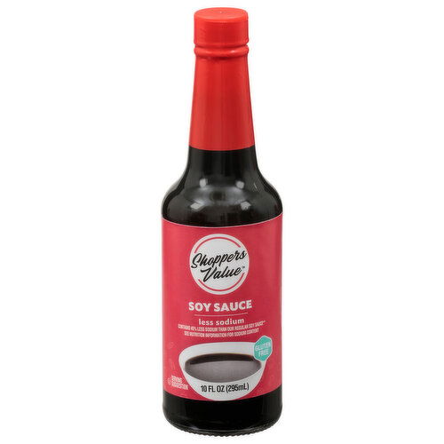 Shoppers Value Soy Sauce, Less Sodium