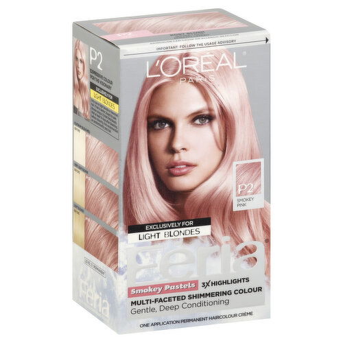 Feria Smokey Pastels Permanent Haircolour Creme, Smokey Pink P2
