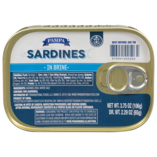 Pampa Sardines, in Brine