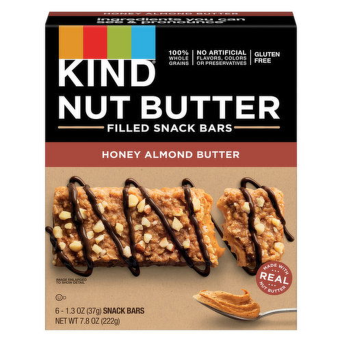 Kind Filled Snack Bars, Honey Almond Butter, Nut Butter