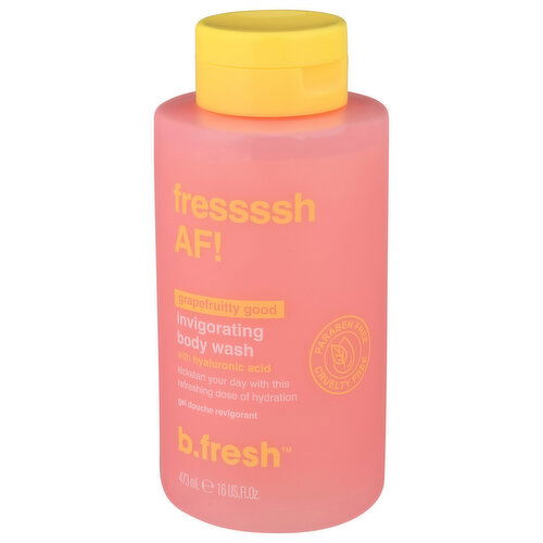 b.fresh Invigorating Body Wash, with Hyaluronic Acid, Invigorating, Grapefruitty Good