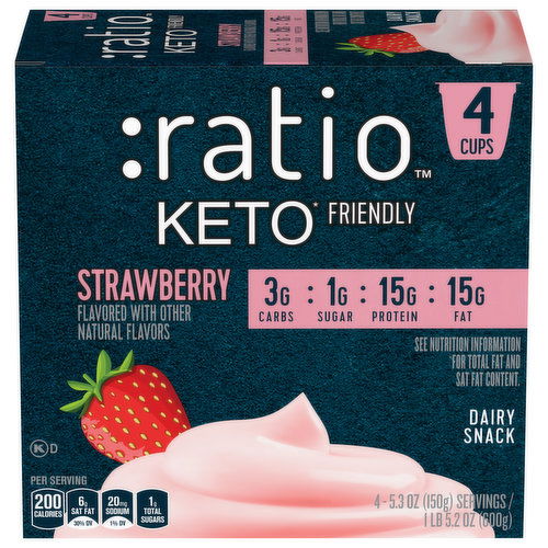 Ratio Keto Friendly Dairy Snack, Strawberry