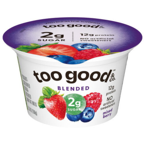 Too Good & Co. Yogurt, Low Fat, Blended, Mixed Berry