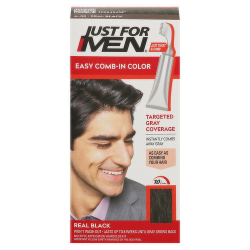 Just For Men Easy Comb-In Color, Real Black A-55