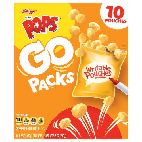 Corn Pops Cereal, Sweetened Corn, Go Packs