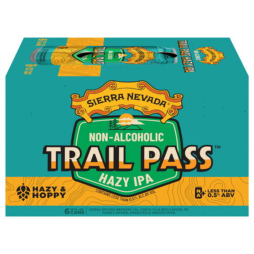 Sierra Nevada Beer, Hazy IPA, Non-Alcoholic, Trail Pass