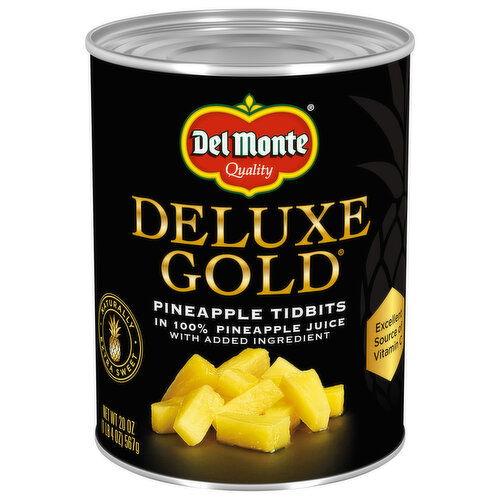 Del Monte Deluxe Gold Pineapple Tidbits in 100% Pineapple Juice