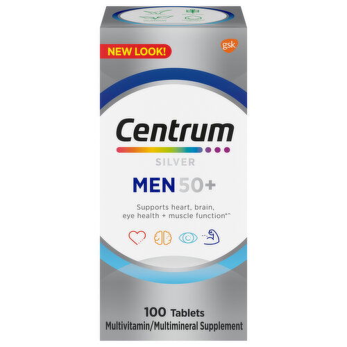 Centrum Silver Multivitamin/Multimineral Supplement, Men 50+, Tablets