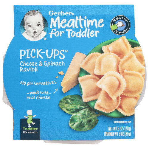 Gerber Pick-Ups Toddler 12+ Months Cheese & Spinach Ravioli
