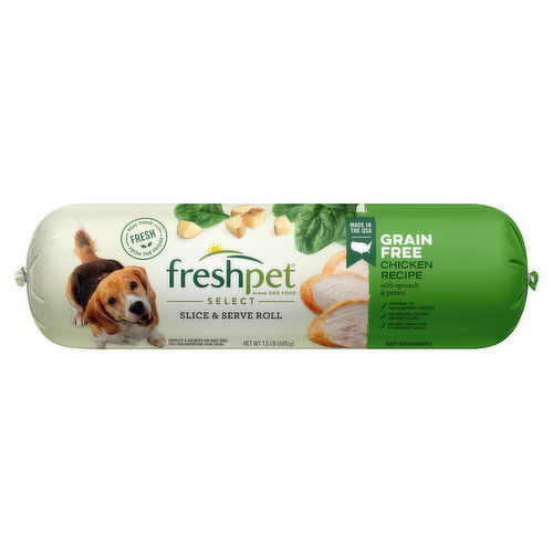 Freshpet Dog Food, Grain Free, Chicken Recipe