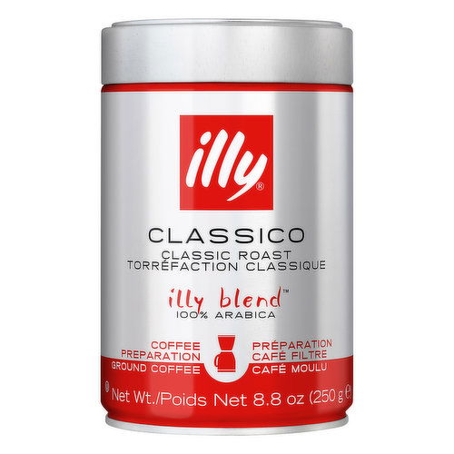 Illy Illy Blend Coffee, 100% Arabica, Ground, Classic Roast, Classico