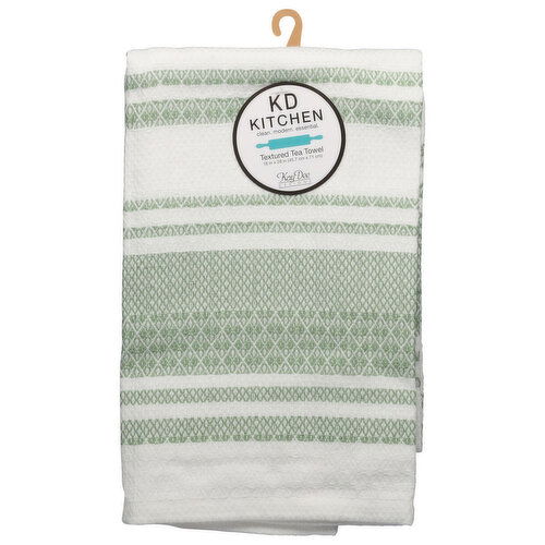 KD Kitchen Tea Towel, Textured, Green Tea