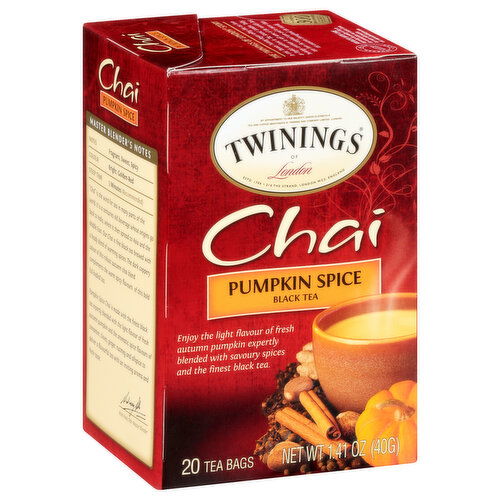 Twinings Chai Black Tea, Pumpkin Spice, Tea Bags