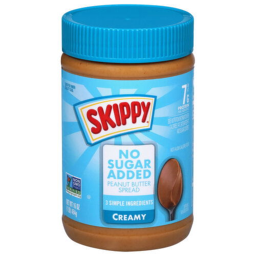 Skippy No Sugar Added Creamy Peanut Butter Spread