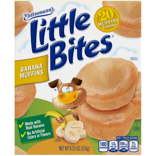 Entenmann's Little Bites Banana Mini Muffins, 5  count, (1.65 ct each), 8.25 lbs  Case