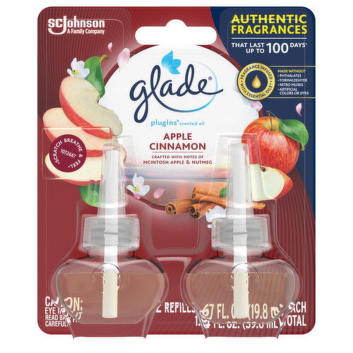 Glade PlugIns Scented Oil Refills, Apple Cinnamon