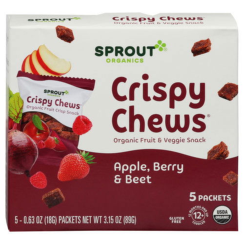 Sprout Organics Crispy Chews Fruit & Veggie Snack, Apple, Berry & Beet