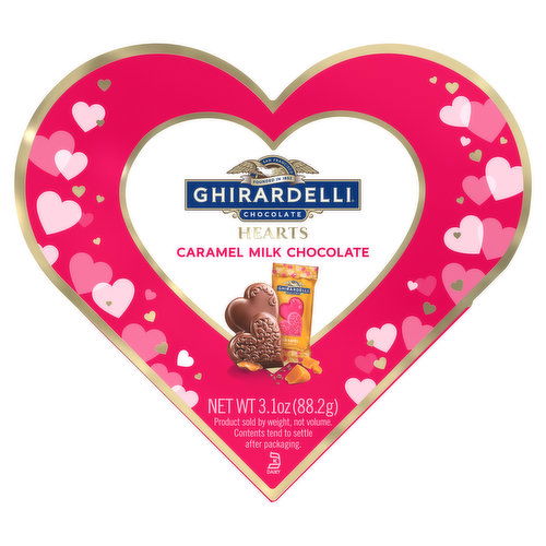 Ghirardelli Milk Chocolate, Caramel, Hearts