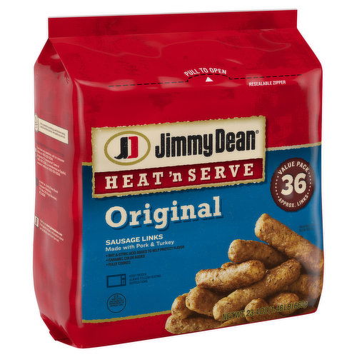 Jimmy Dean Heat 'N Serve Original Pork Sausage Links, 36 Count