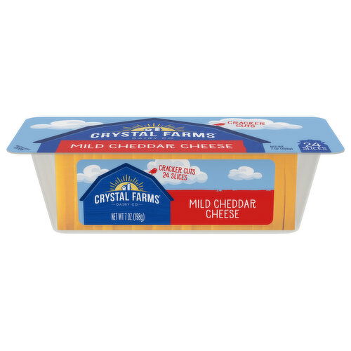 Crystal Farms Cheese, Mild Cheddar, Cracker Cuts