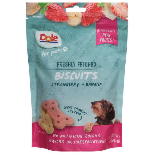 Dole for Pets Dog Treats, Strawberry + Banana, Biscuits, Freshly Fetched