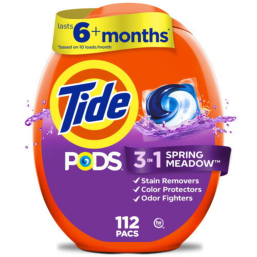 Tide Fabric care PODS laundry detergent pacs, Spring Meadow Scent