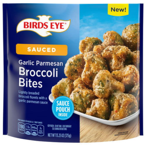Birds Eye Broccoli Bites, Garlic Parmesan, Sauced