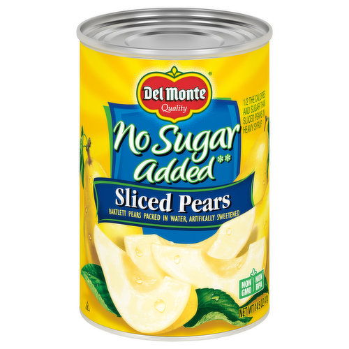 Del Monte Pears, No Sugar Added, Sliced