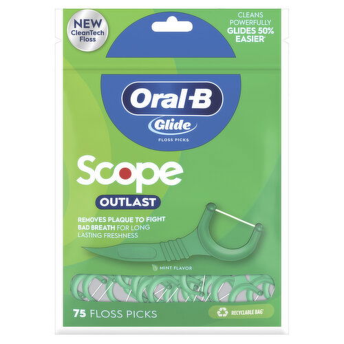 Oral-B Glide Glide Dental Floss Picks with Scope Outlast, Mint